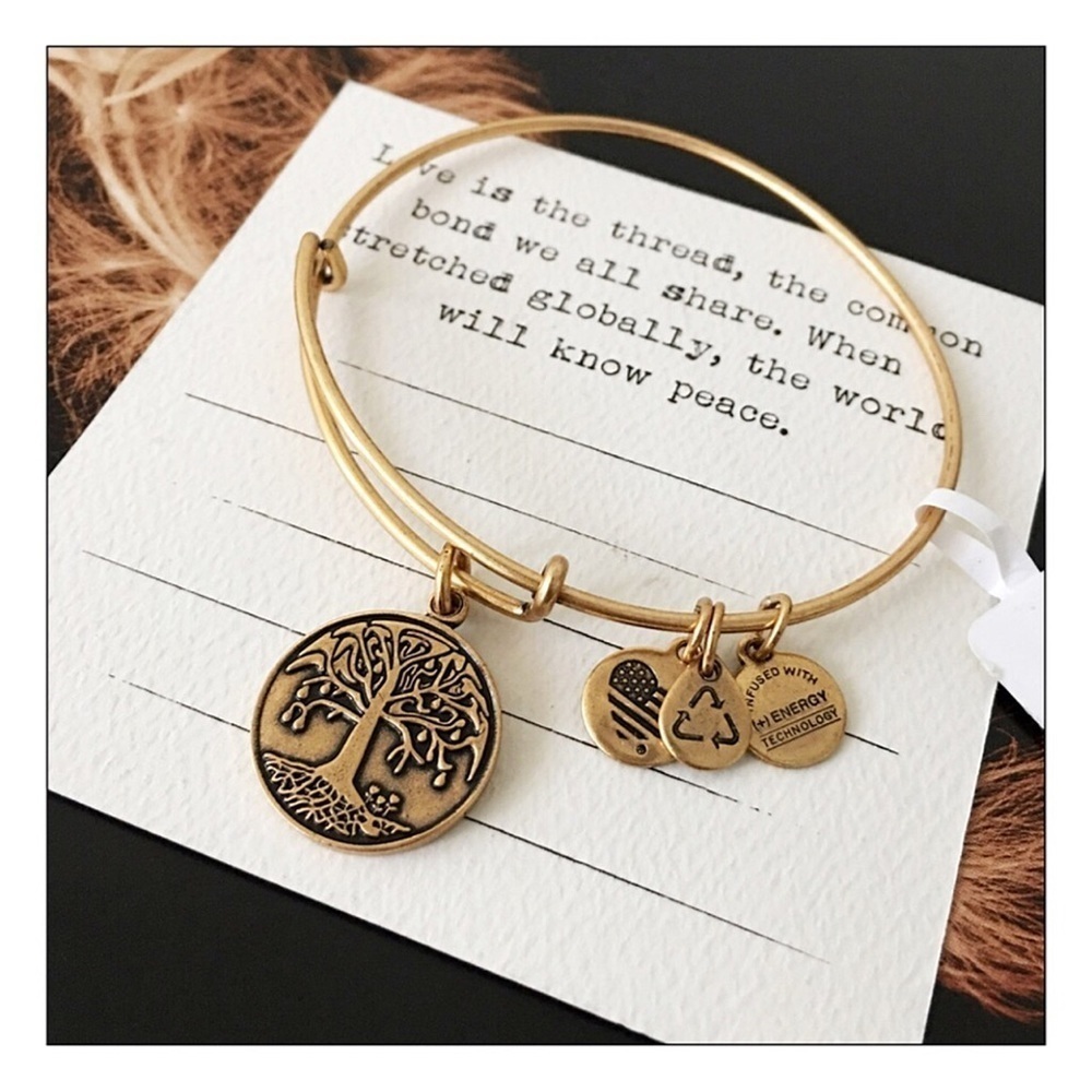 Alex & Ani Gold Tree Of Life Charm Bracelet